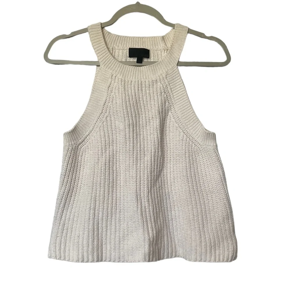 INTERMIX Knit Halter High Neck Sweater Tank Top